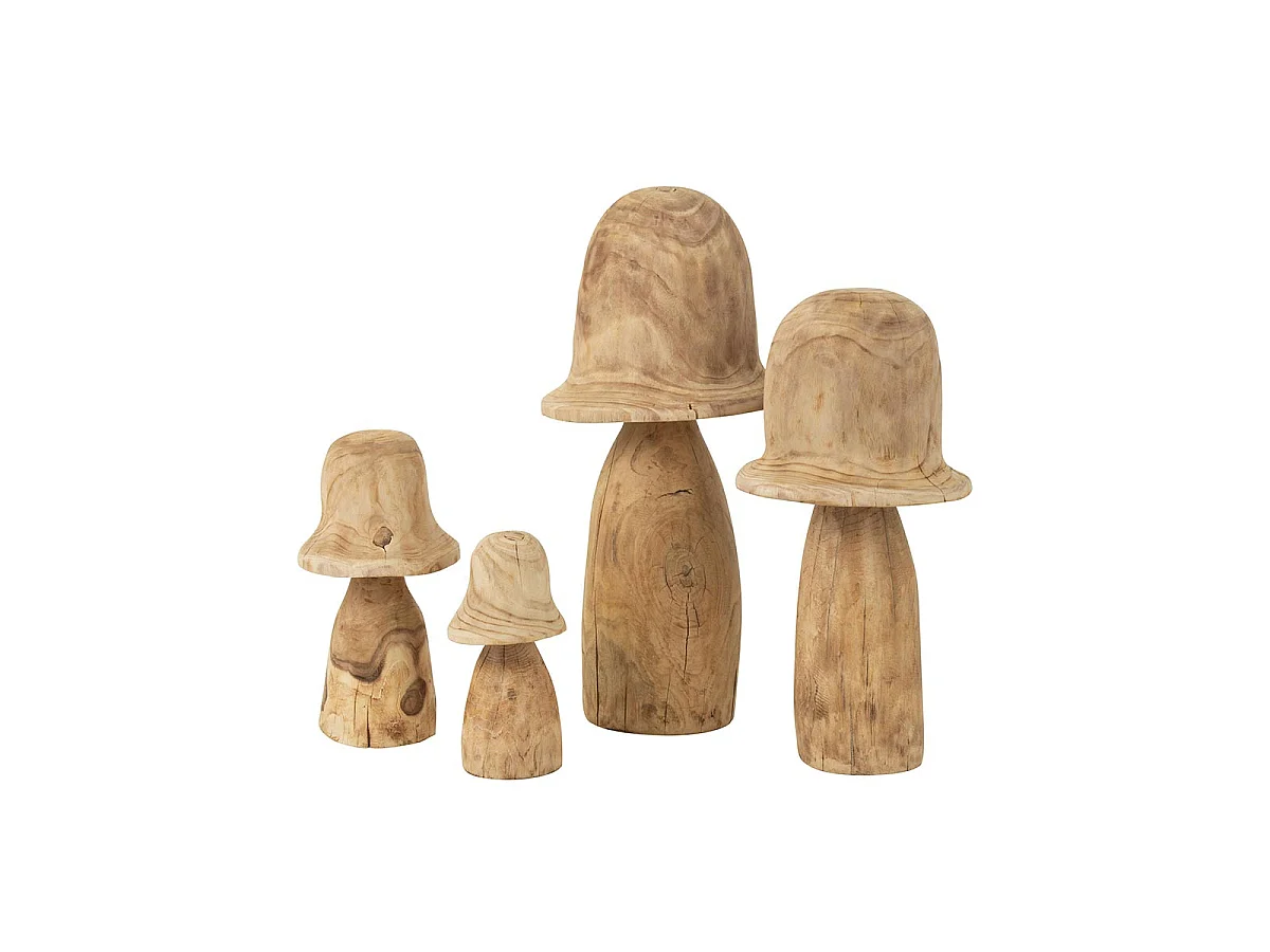Champignon Déco en Bois "Cloche" 70cm Naturel