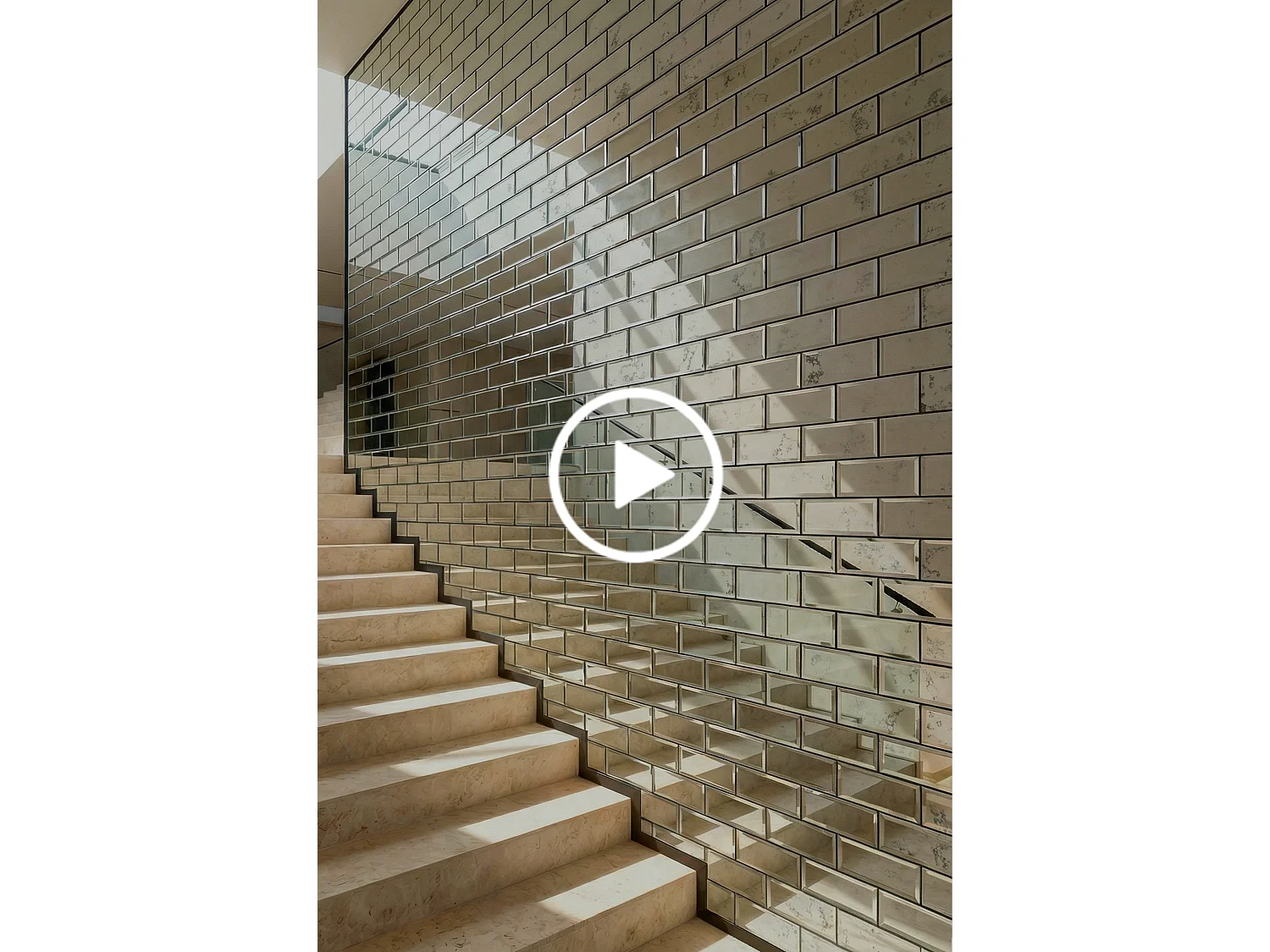 My Furniture Victorian Mirrored Rectangle Wall Tiles Pack, Vintage Aged Effect, Bevelled Edges