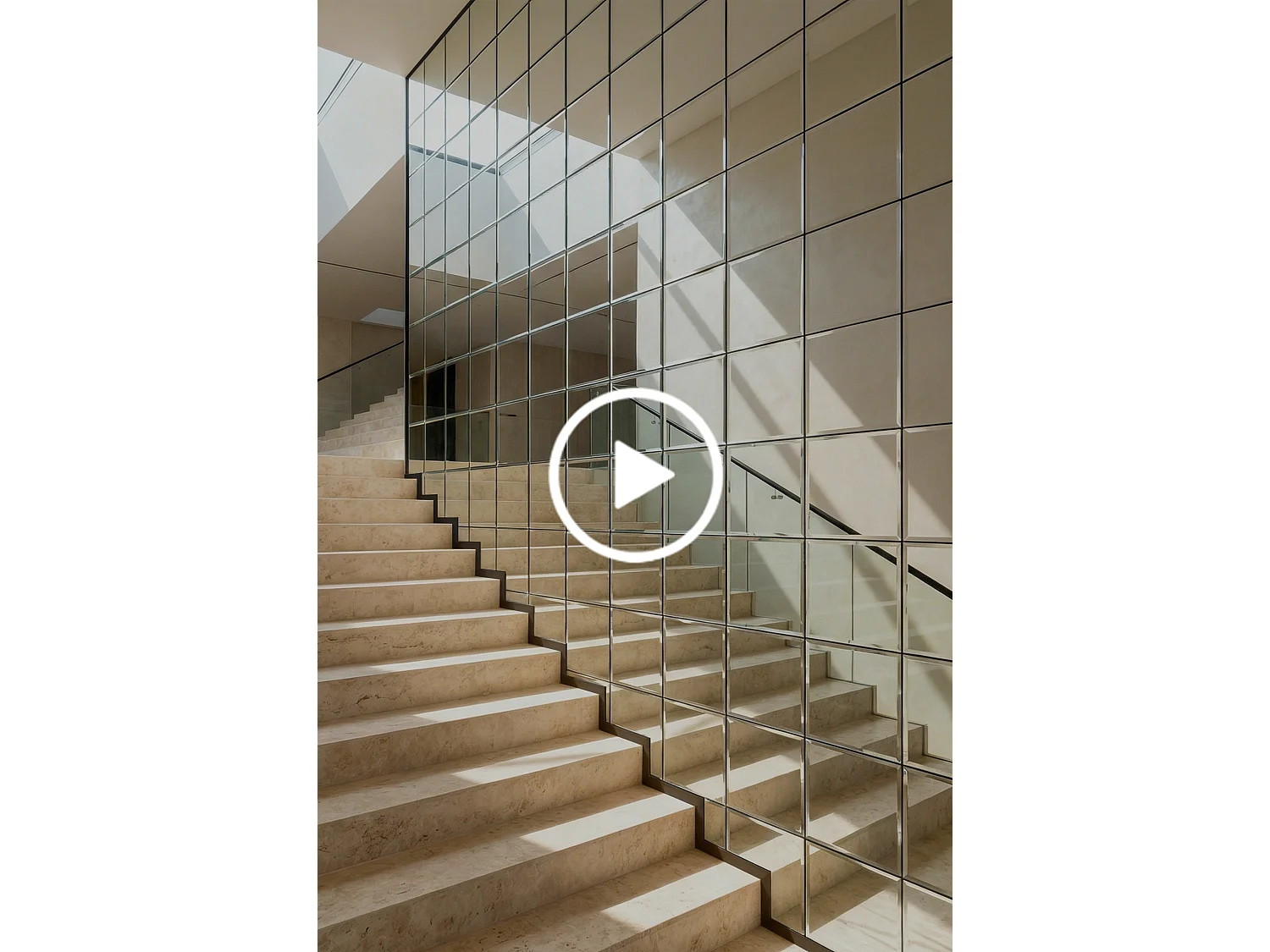 Mirrored Square Wall Tiles Pack - 6 Bevelled Silver Glass Tiles, 30x30 cm