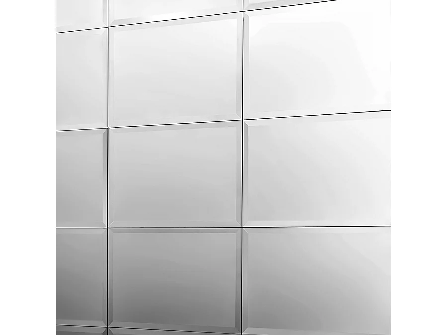 My Furniture Large Rectangular Mirrored Wall Tiles Pack, 6 Tiles, Bevelled Edges, 0.96 m²
