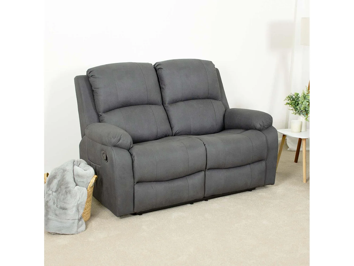 Alaska Grey Fabric Manual Recliner 3+2 Suite