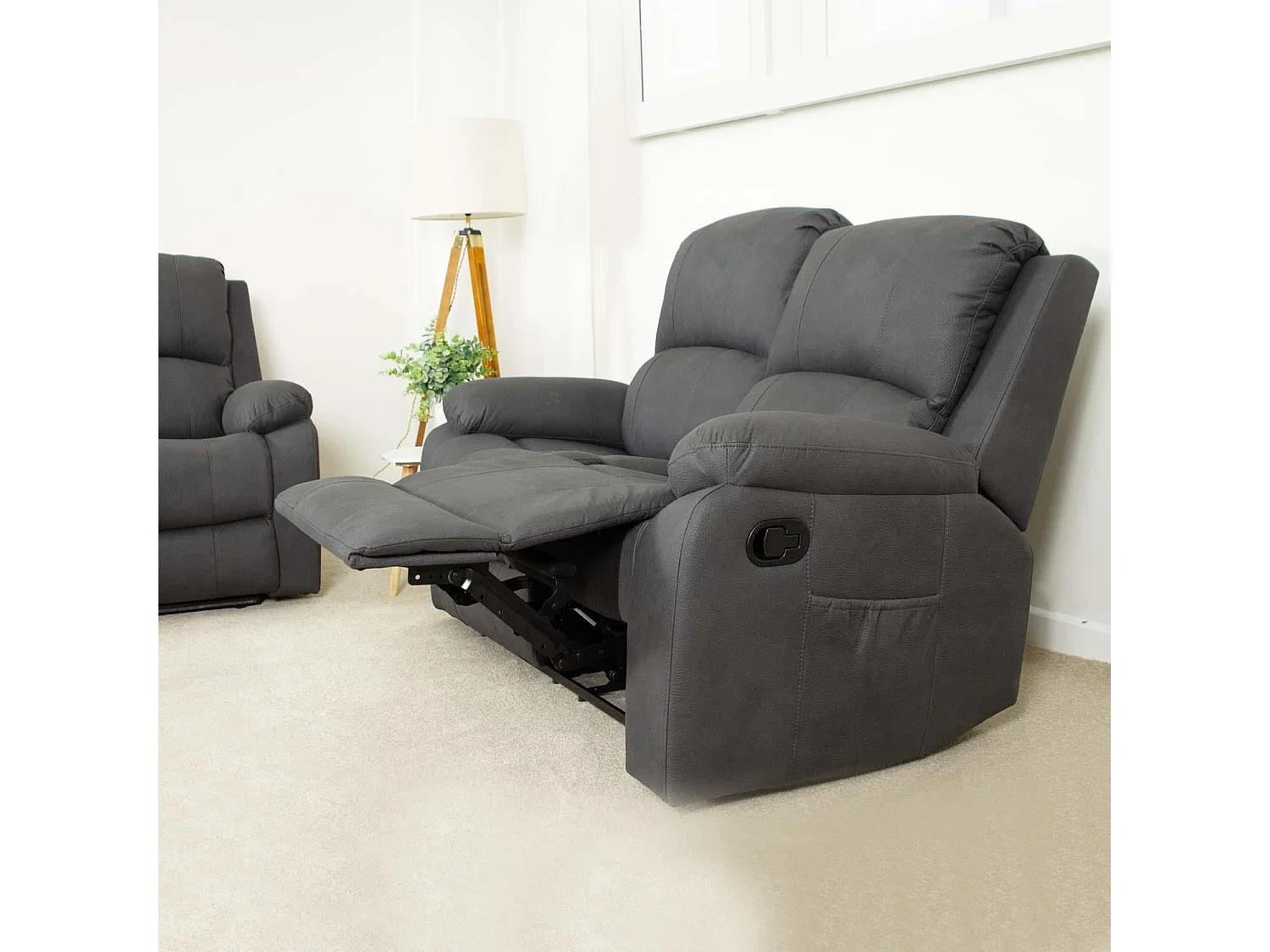 Alaska Grey Fabric Manual Recliner 3+2 Suite