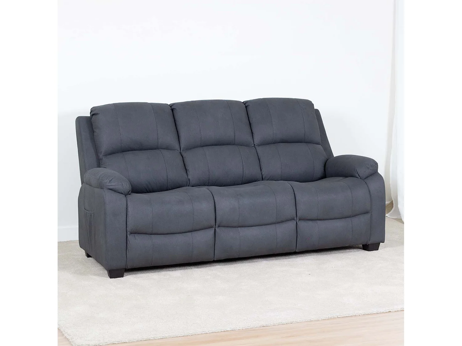 Alaska Grey Fabric 3 Seater & 2 Recliner Chairs