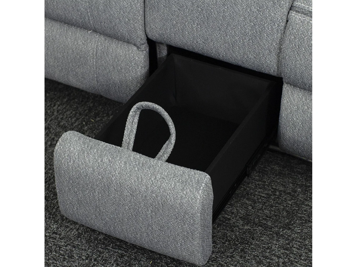 Milano Grey Fabric Electric Reclining Sofa Suite USB Cup Holder
