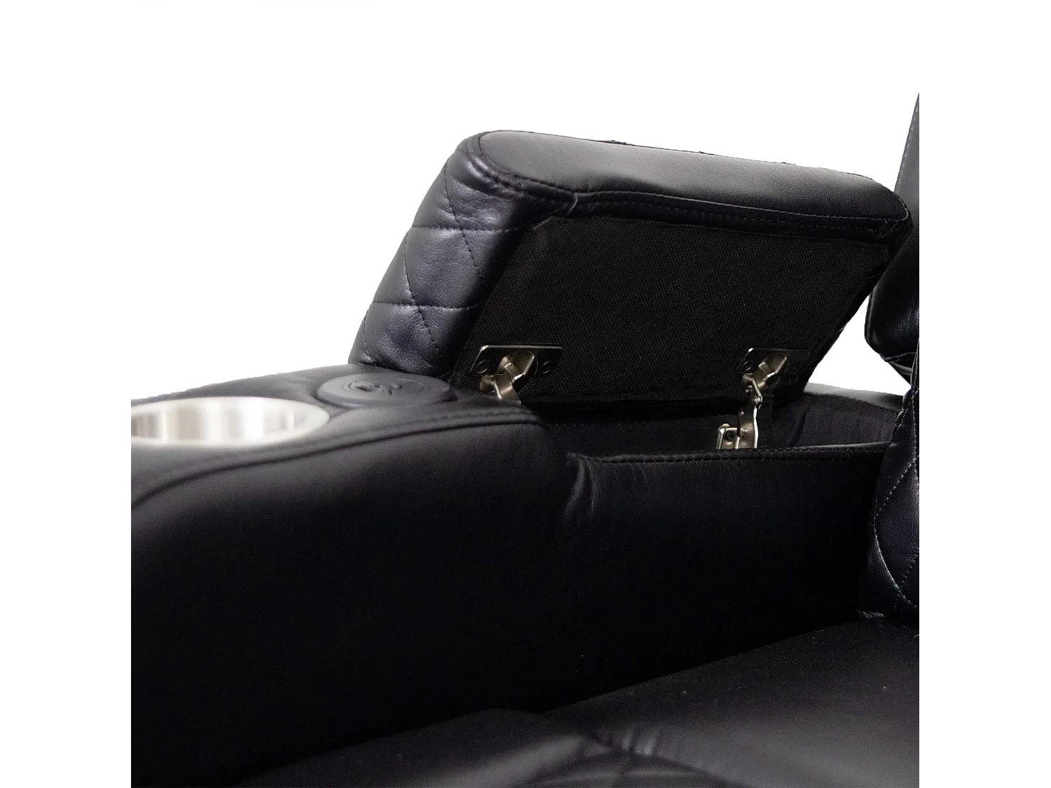 Felix Black Leather Electric Reclining Sofa Suite USB Cup Holder