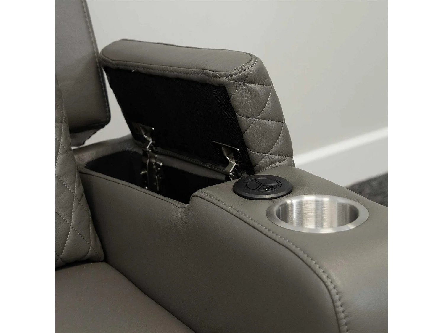 Felix Grey Leather Electric Reclining Sofa Suite USB Charging