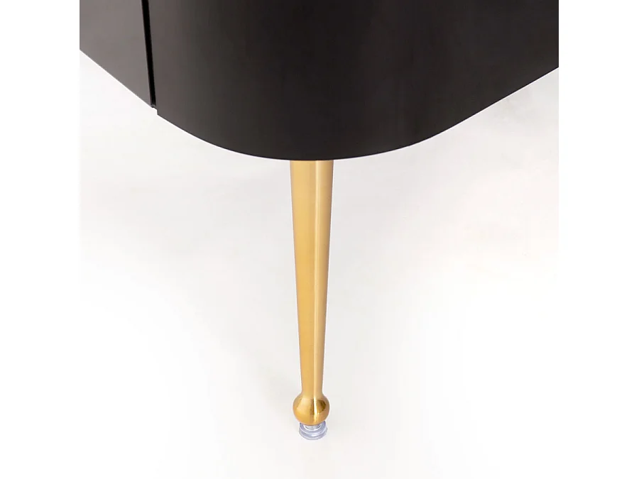 Mason Black Glass Coffee Table, Toughened Glass Top, Brushed Gold Legs