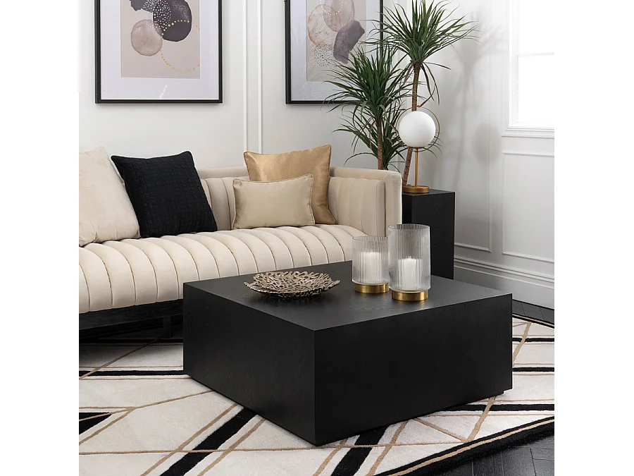 Renato Coffee Table - Black Stained Oak Veneer, 90 x 90 x 38 cm