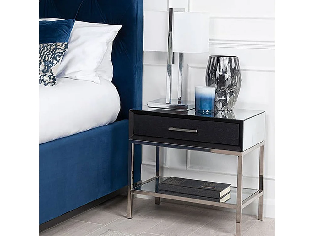 My Furniture Ellington Table Light, Chrome Finish with White Cotton Shade