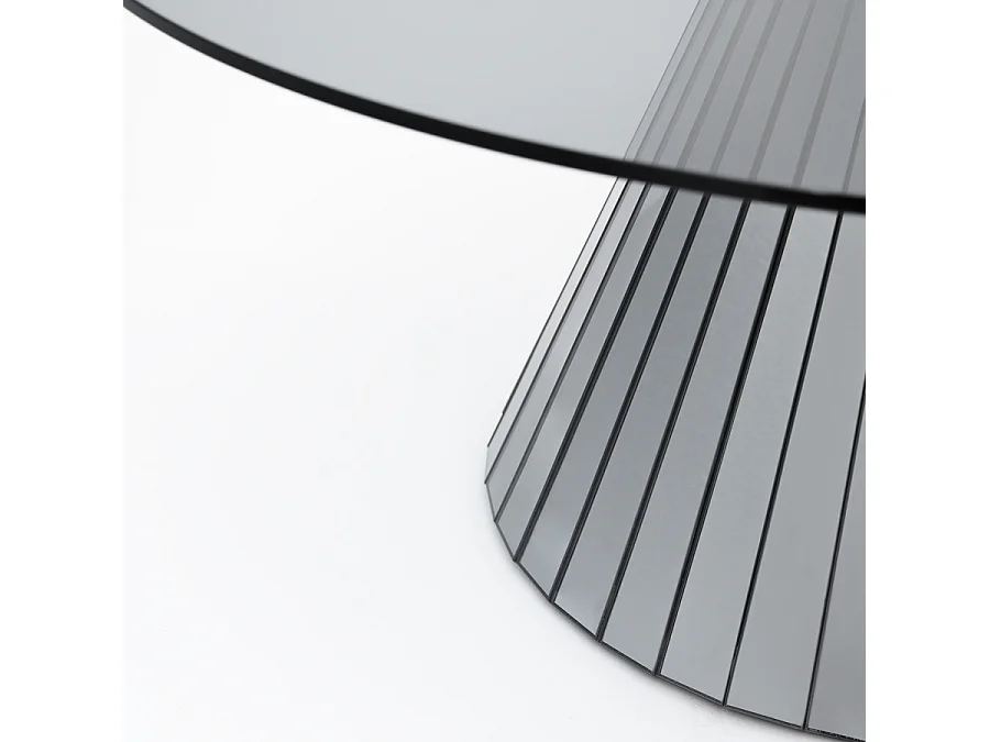 Emmeline Smoked Mirror Round Coffee Table 100 cm, Toughened Smoked Glass