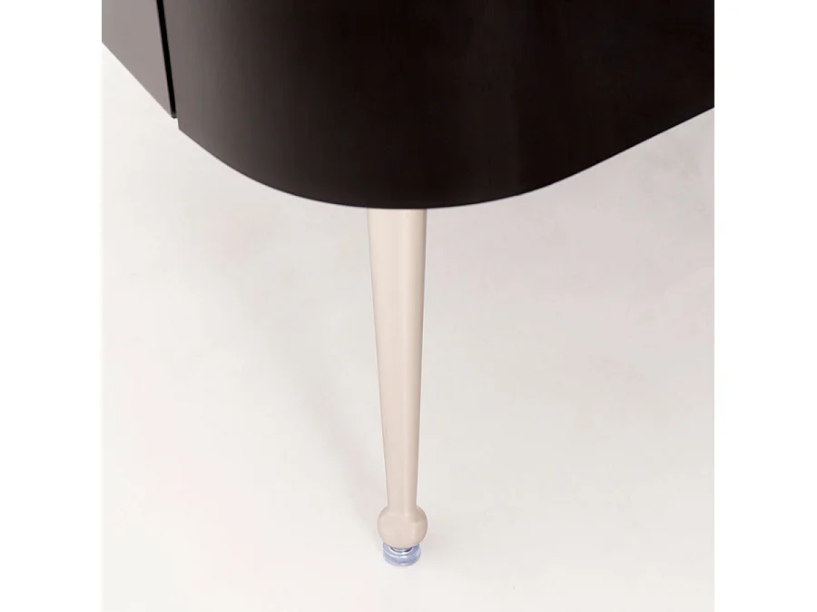 Mason Black Glass Coffee Table, 90 x 90 cm - Toughened Glass, Polished Silver Legs