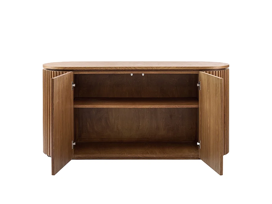 Ophelia Chestnut Sideboard, Japandi Oak Veneer, 140 x 45 x 67.5 cm