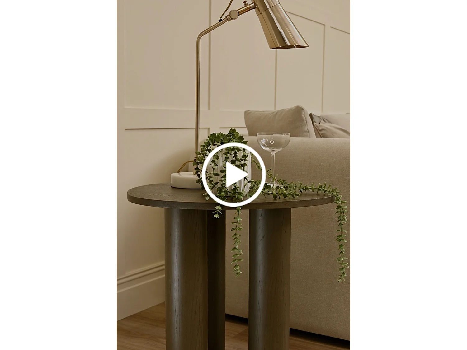 Avani Wenge Side Table, Oak Veneer Top, Wooden Pedestal Legs, Japandi Organic Design