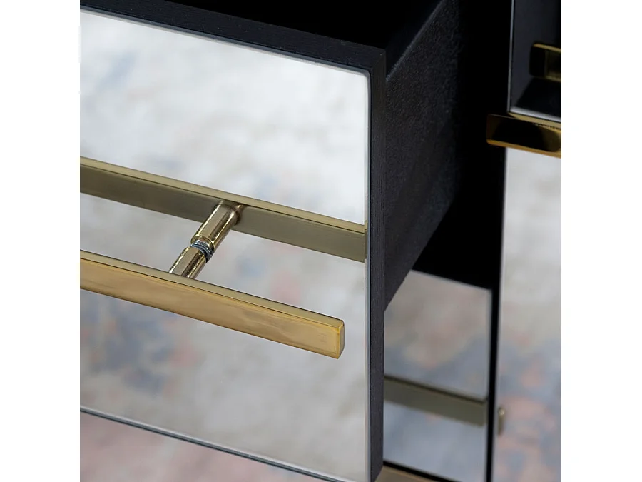 Anastasia Sideboard with Brass-Effect Stainless Steel and Toughened Mirror Glass
