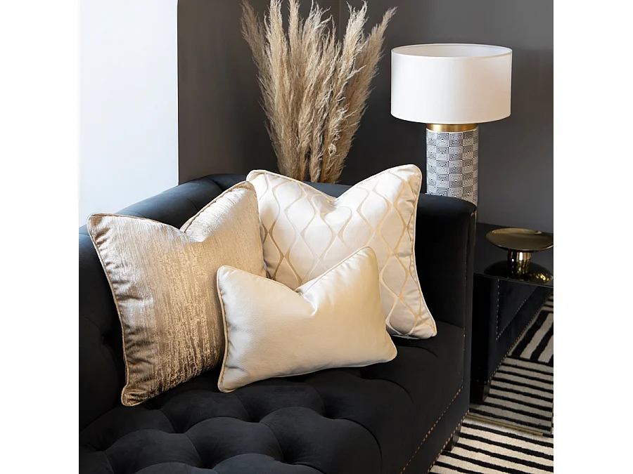 Taupe Mirage Rectangular Cushion - 45cm x 30cm, Feather Filled, Shimmer Woven Polyester