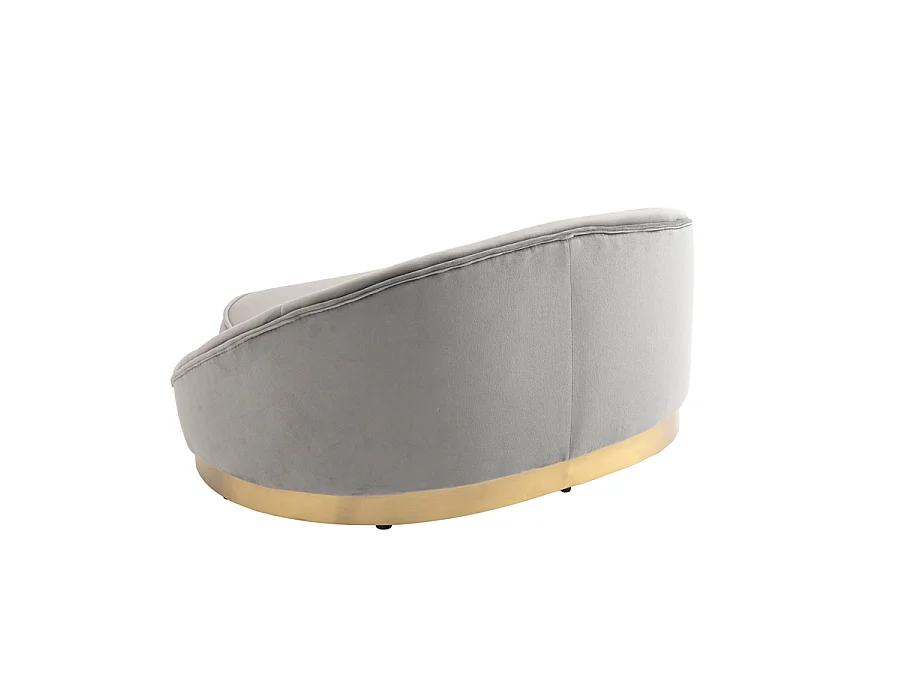Selini Pet Sofa - Dove Grey Velvet, Foam-Padded, Brass-Finish Base, 51x73x36 cm