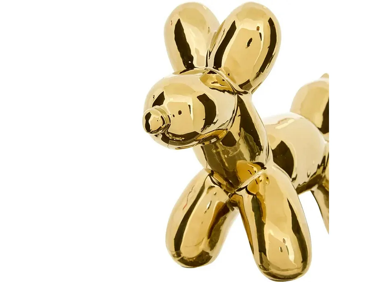 Statuette Déco Chien en Céramique "Théo" 19cm Doré