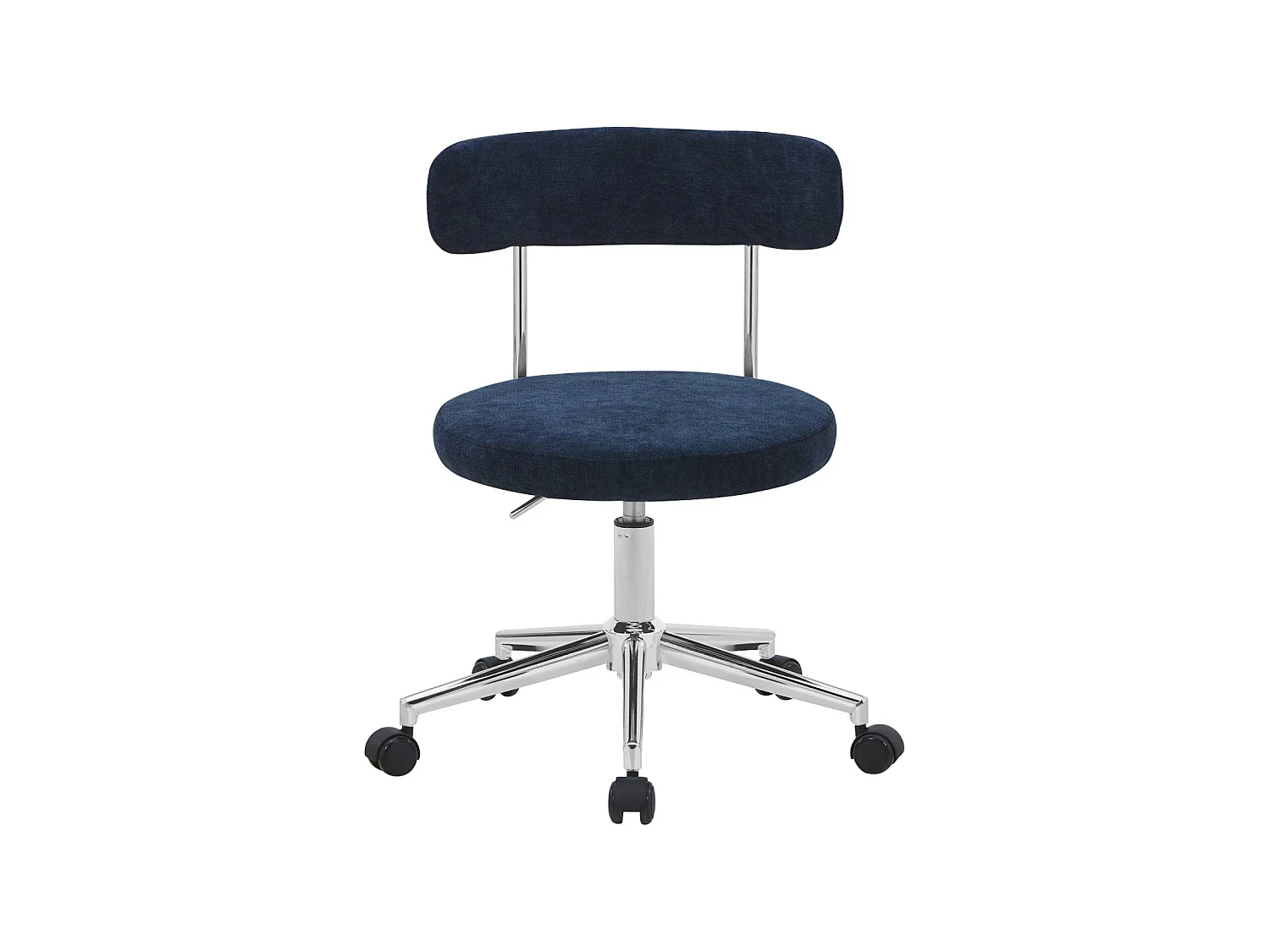 Silla de oficina vintage de tela con ruedas  azul