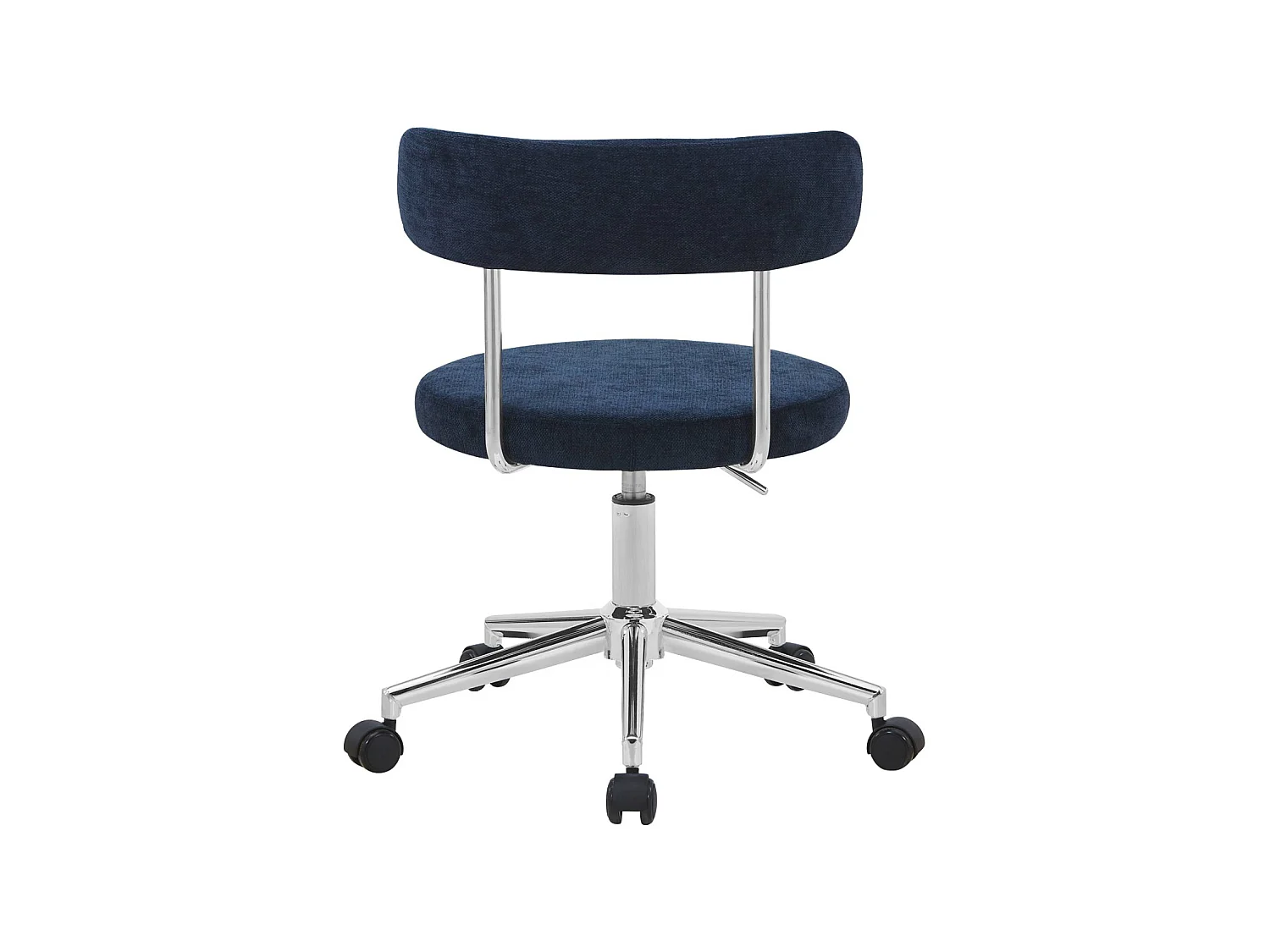 Silla de oficina vintage de tela con ruedas  azul