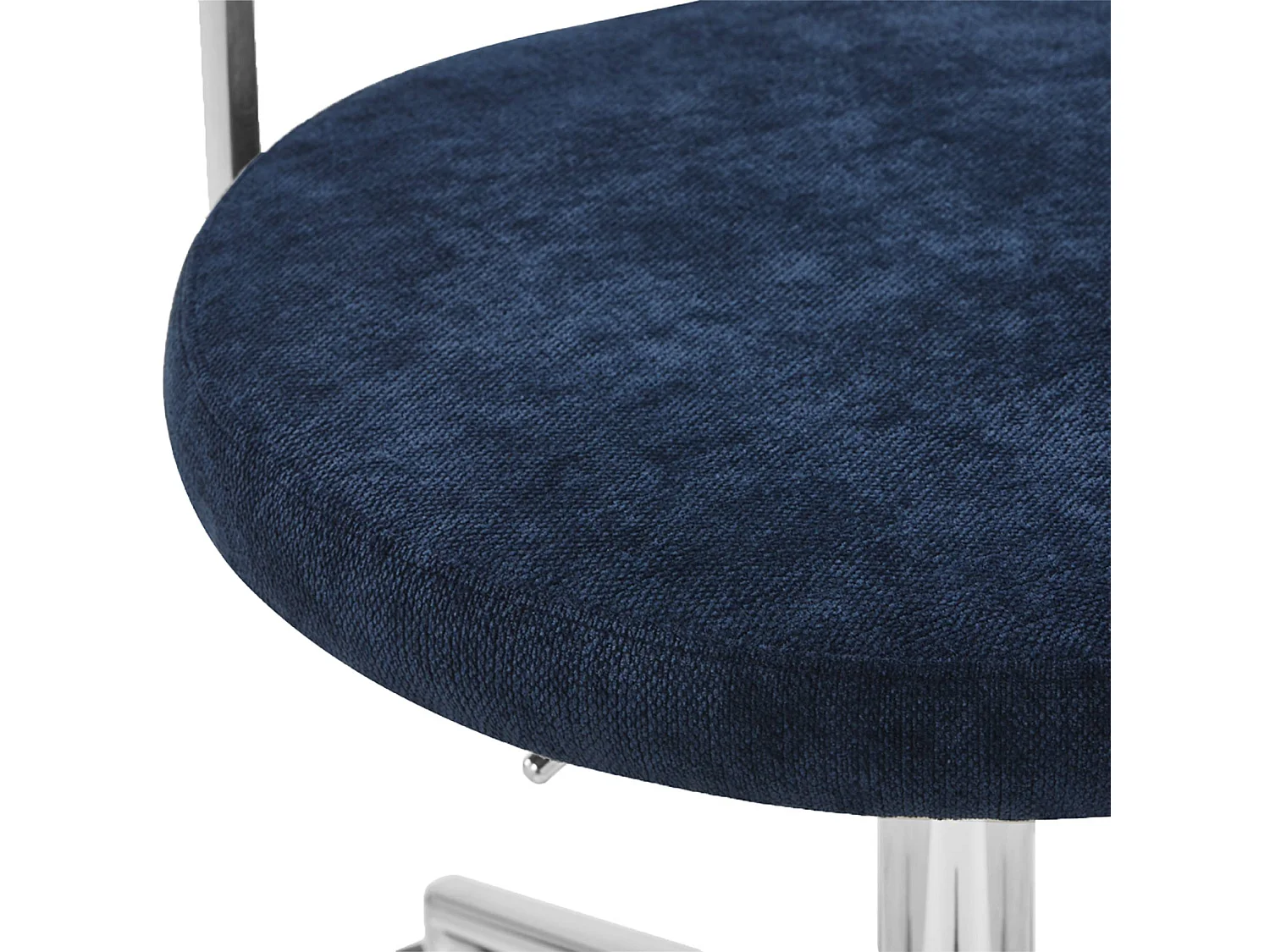 Silla de oficina vintage de tela con ruedas  azul