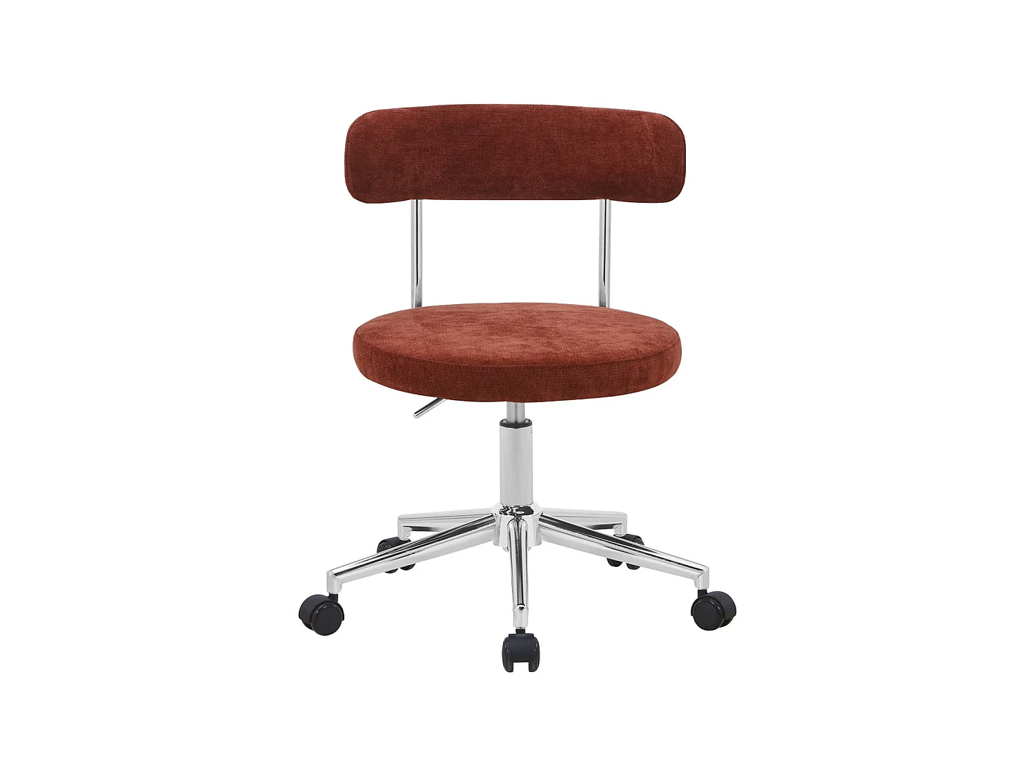 Silla de oficina vintage de tela con ruedas  rojo
