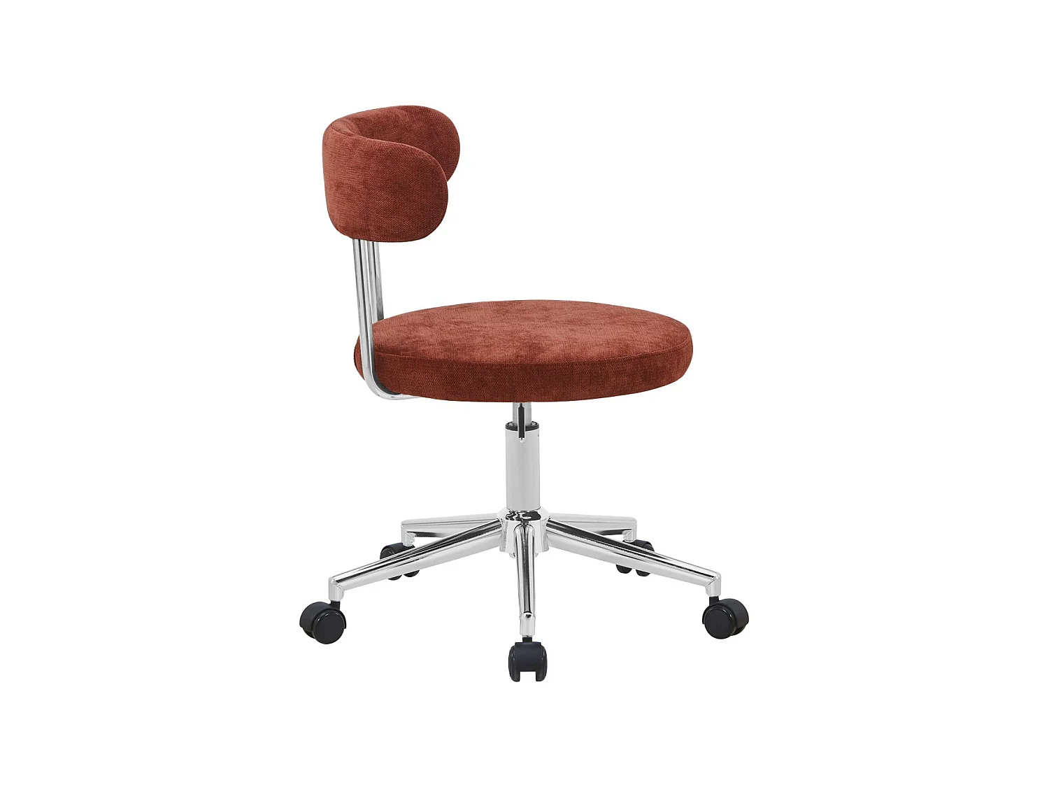 Silla de oficina vintage de tela con ruedas  rojo