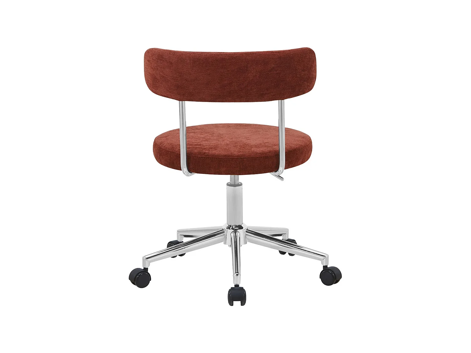 Silla de oficina vintage de tela con ruedas  rojo