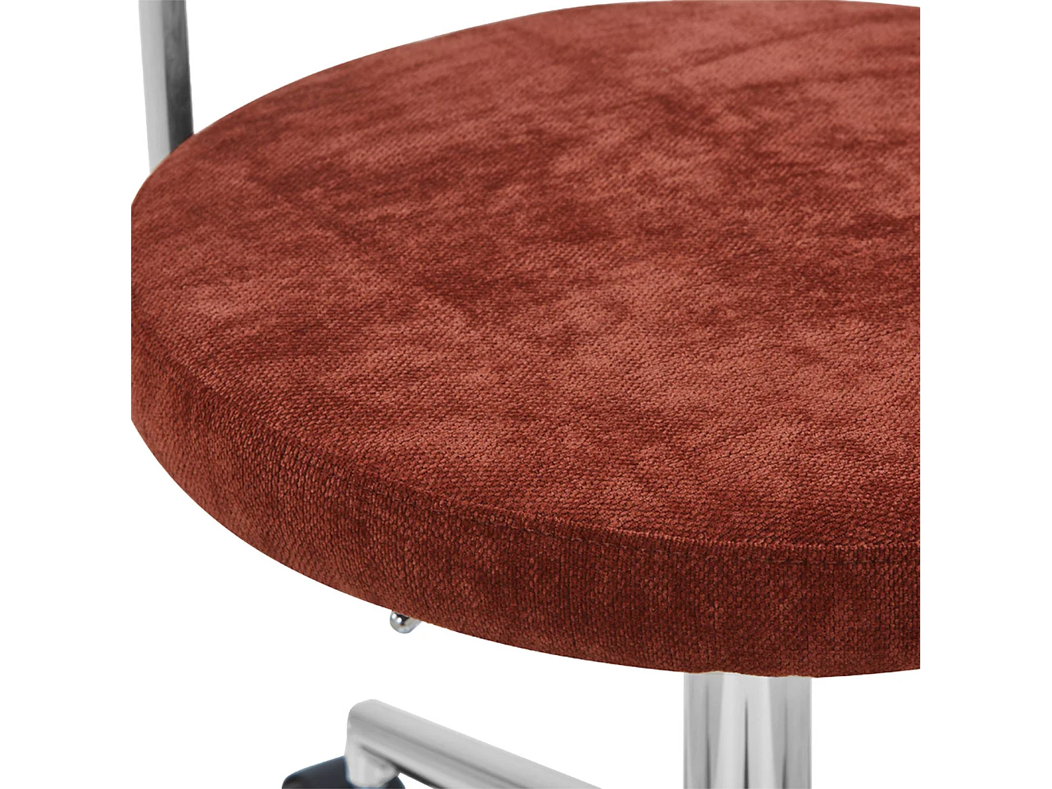 Silla de oficina vintage de tela con ruedas  rojo