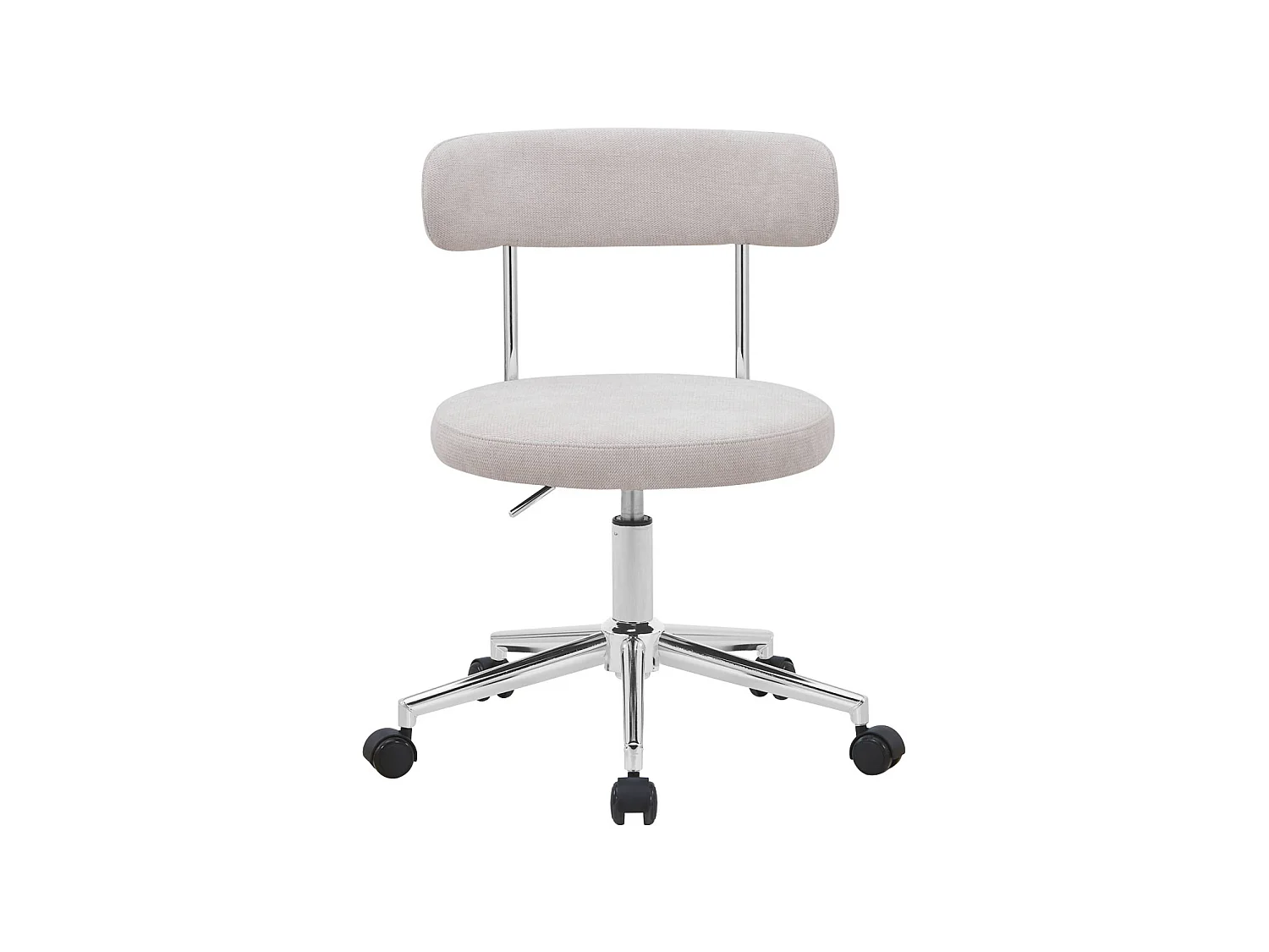 Silla de oficina vintage de tela con ruedas  beige