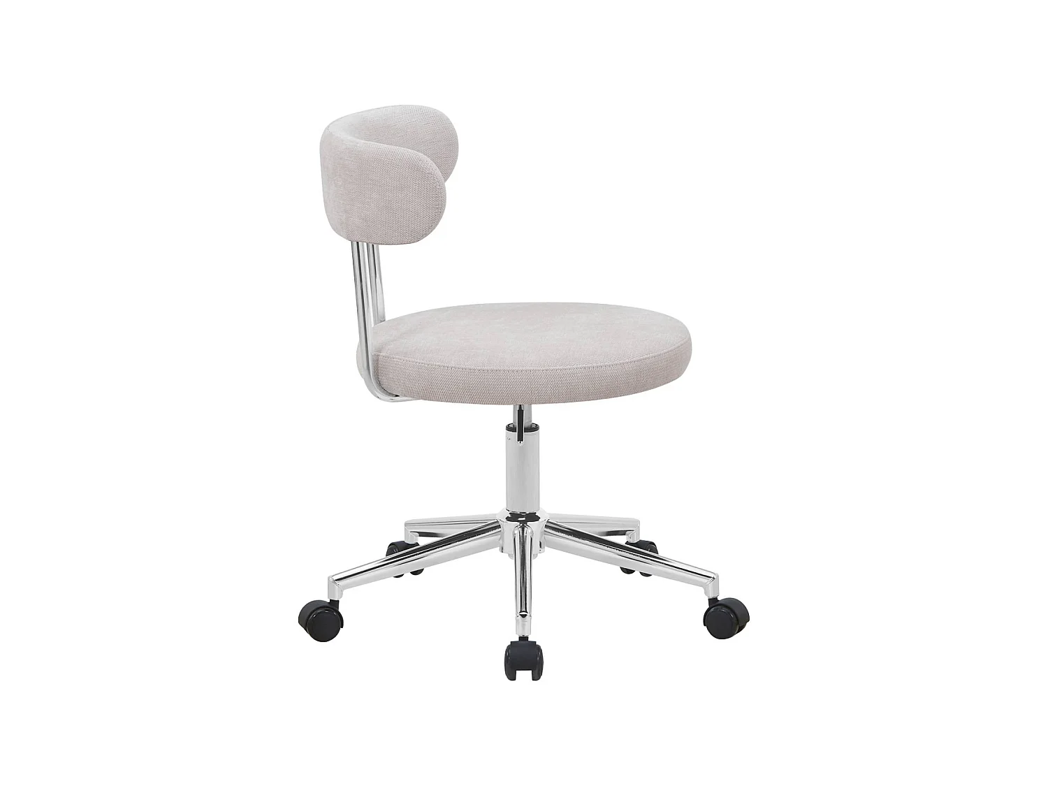 Silla de oficina vintage de tela con ruedas  beige