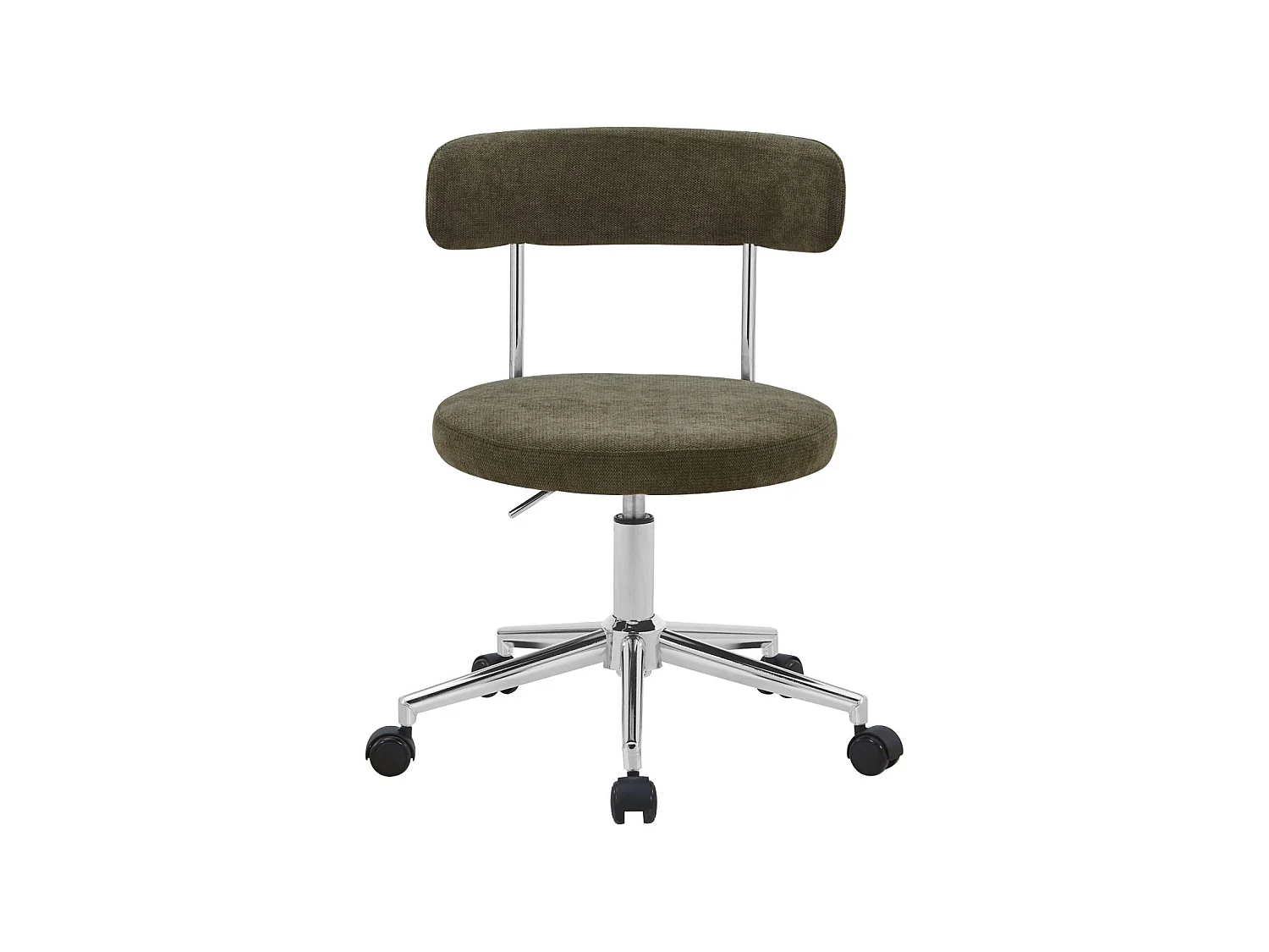 Silla de oficina vintage de tela con ruedas  verde kaki