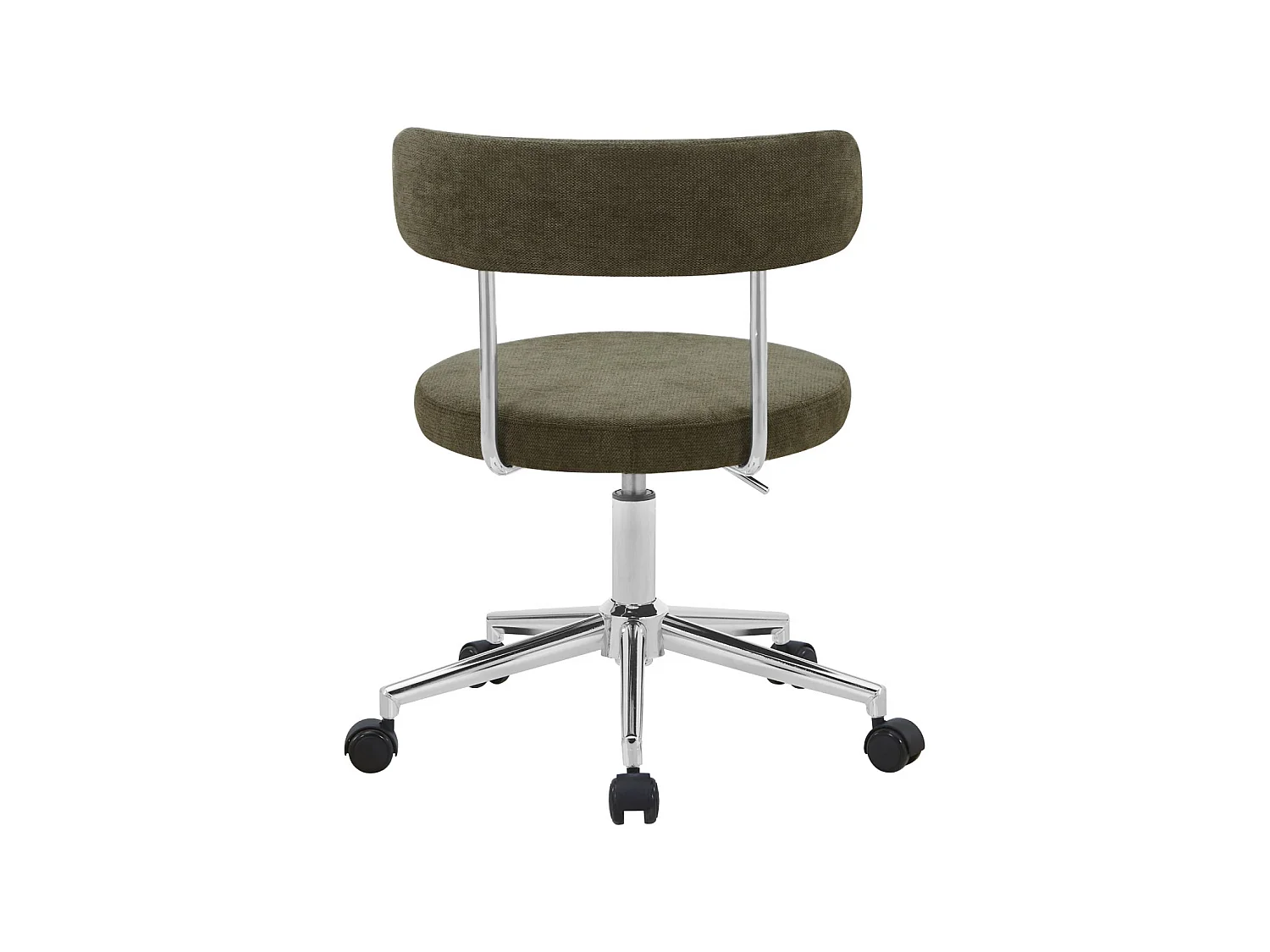 Silla de oficina vintage de tela con ruedas  verde kaki