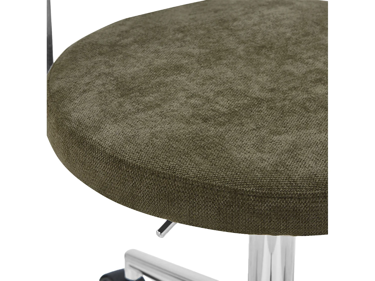 Silla de oficina vintage de tela con ruedas  verde kaki