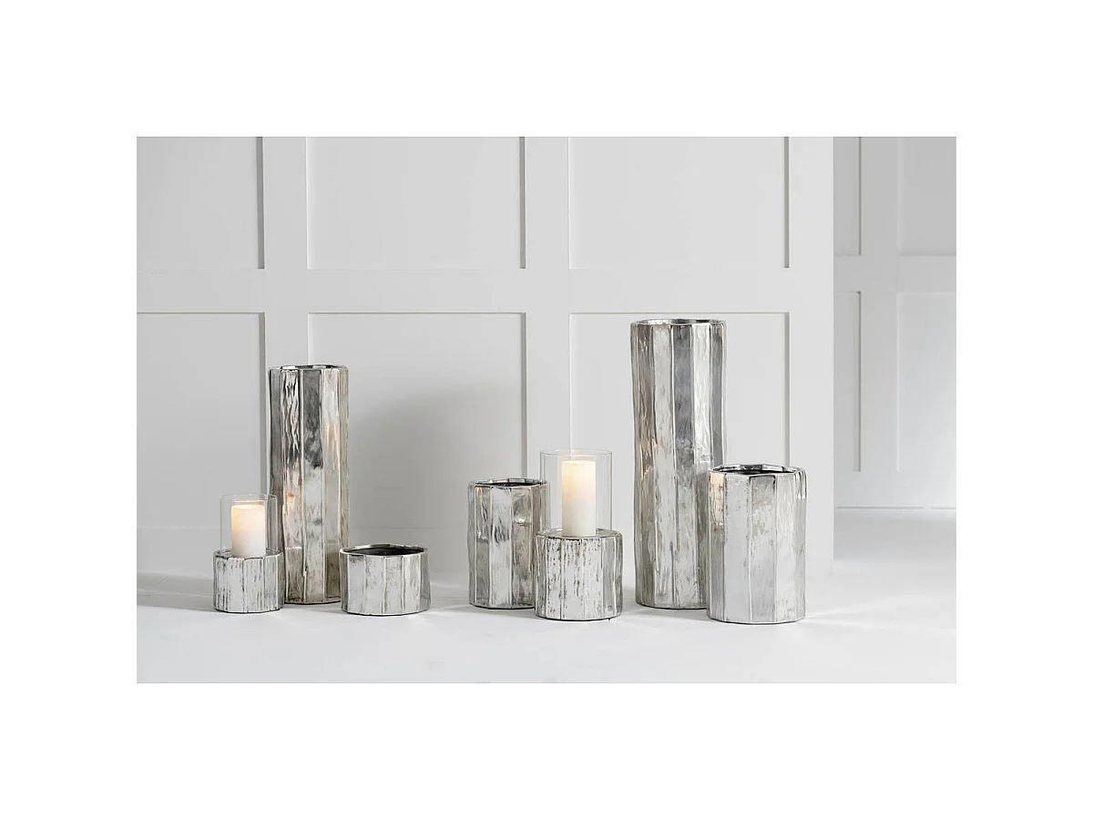 Cache-Pot Design "Ary" 30cm Argent