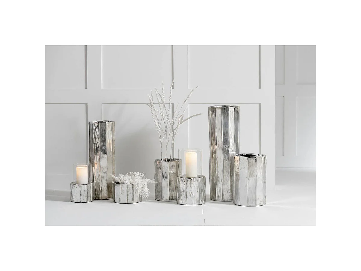 Cache-Pot Design "Ary" 30cm Argent