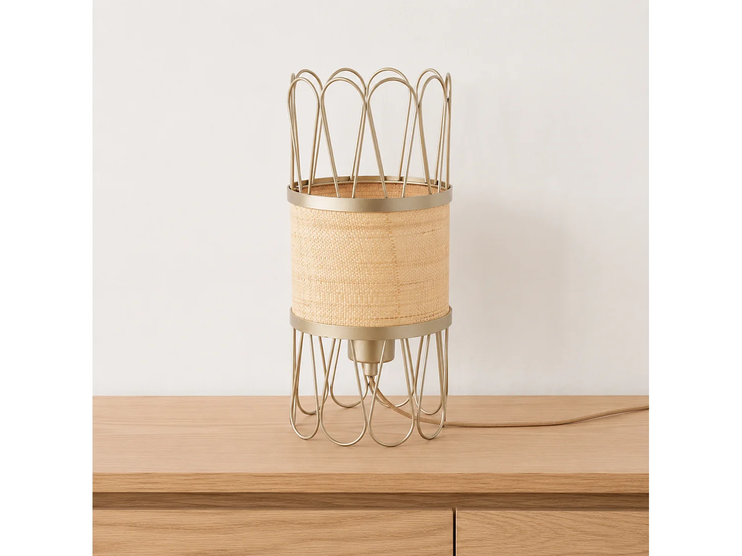 Lampe à poser en rotin - Flore
