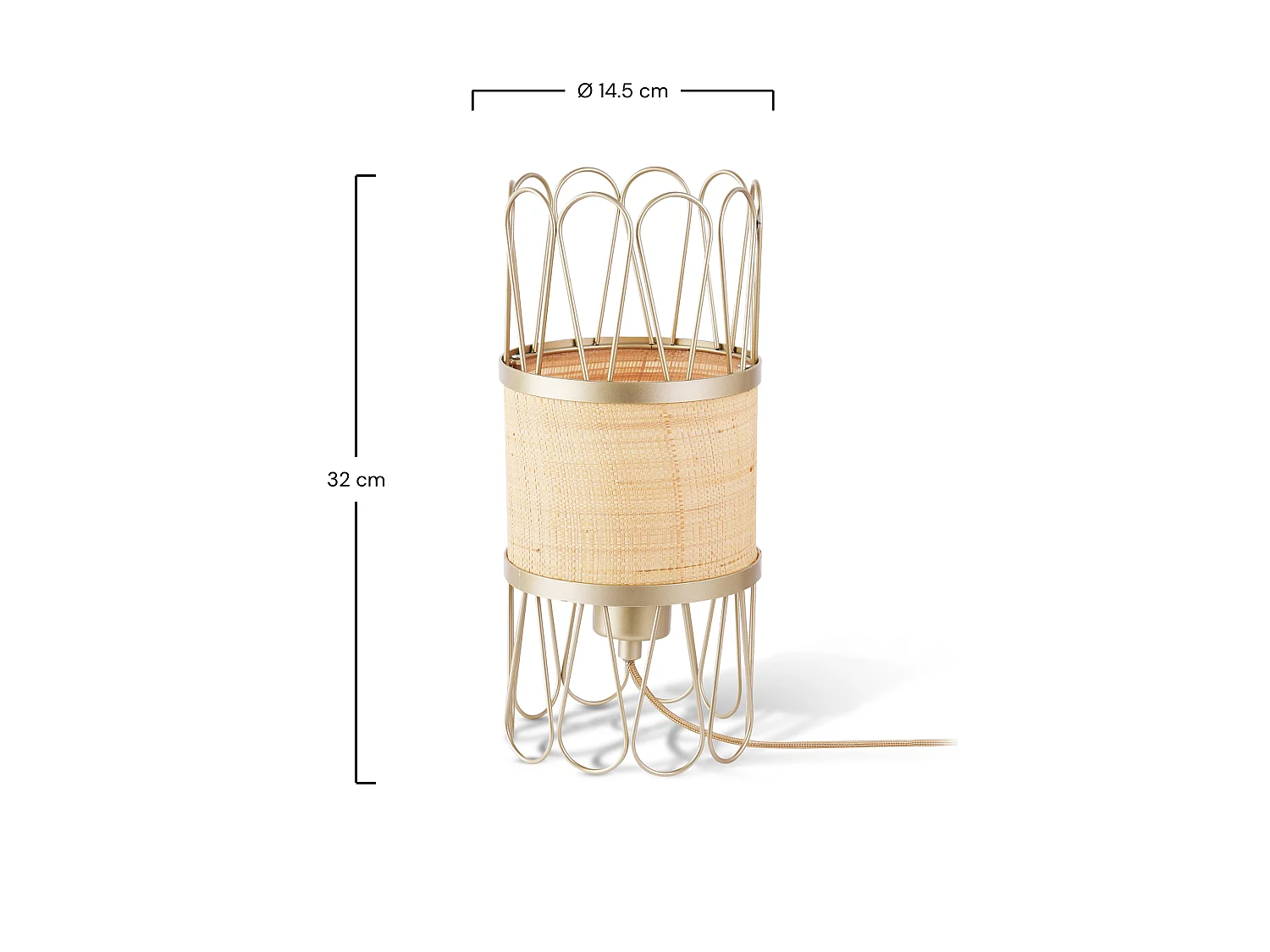 Lampe à poser en rotin - Flore