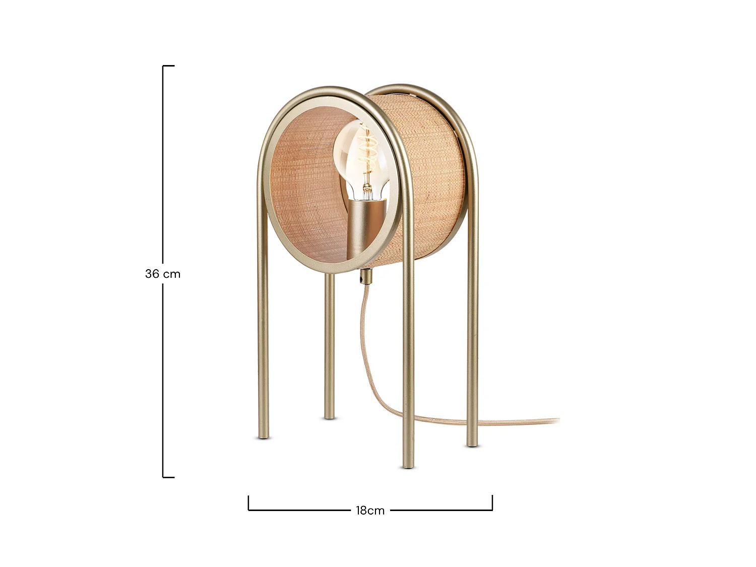 Lampe à poser en fibre naturelle - Bob