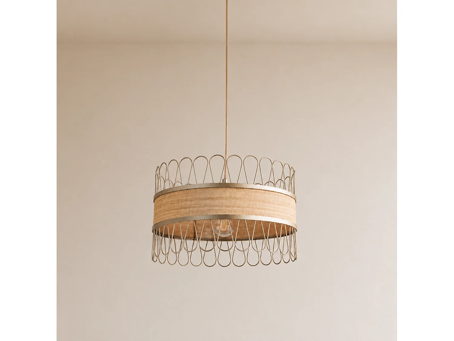 Suspension en rotin D40 cm - Flore