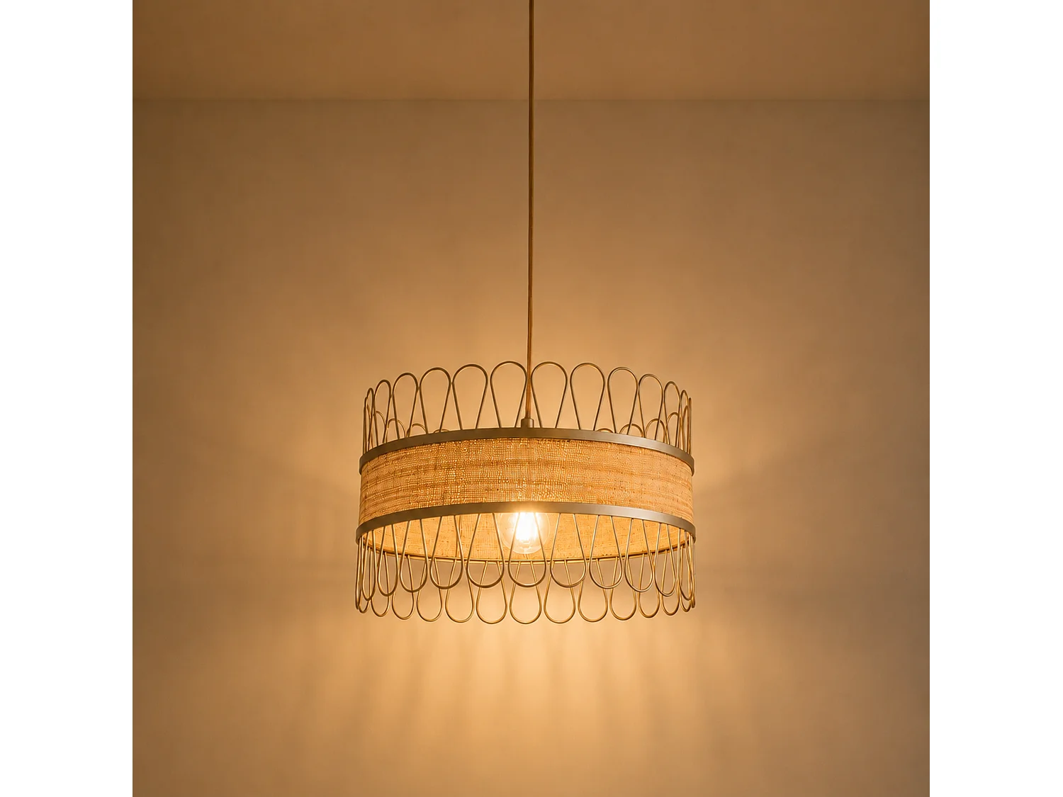 Suspension en rotin D40 cm - Flore