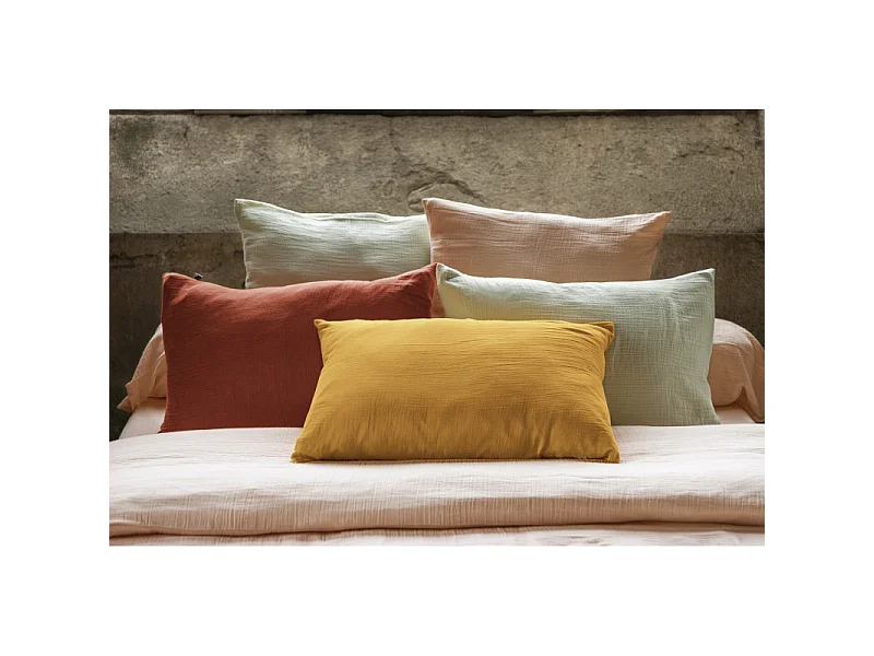 Taie d'oreiller "Gaïa" 60 x 60 cm & 50 x 70 cm "Gaze de Coton" l'Effet Papillon