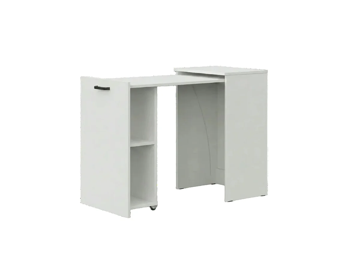 Folding Computer Desk Shefa Line Flexi White (folding top and mobile storage unit)