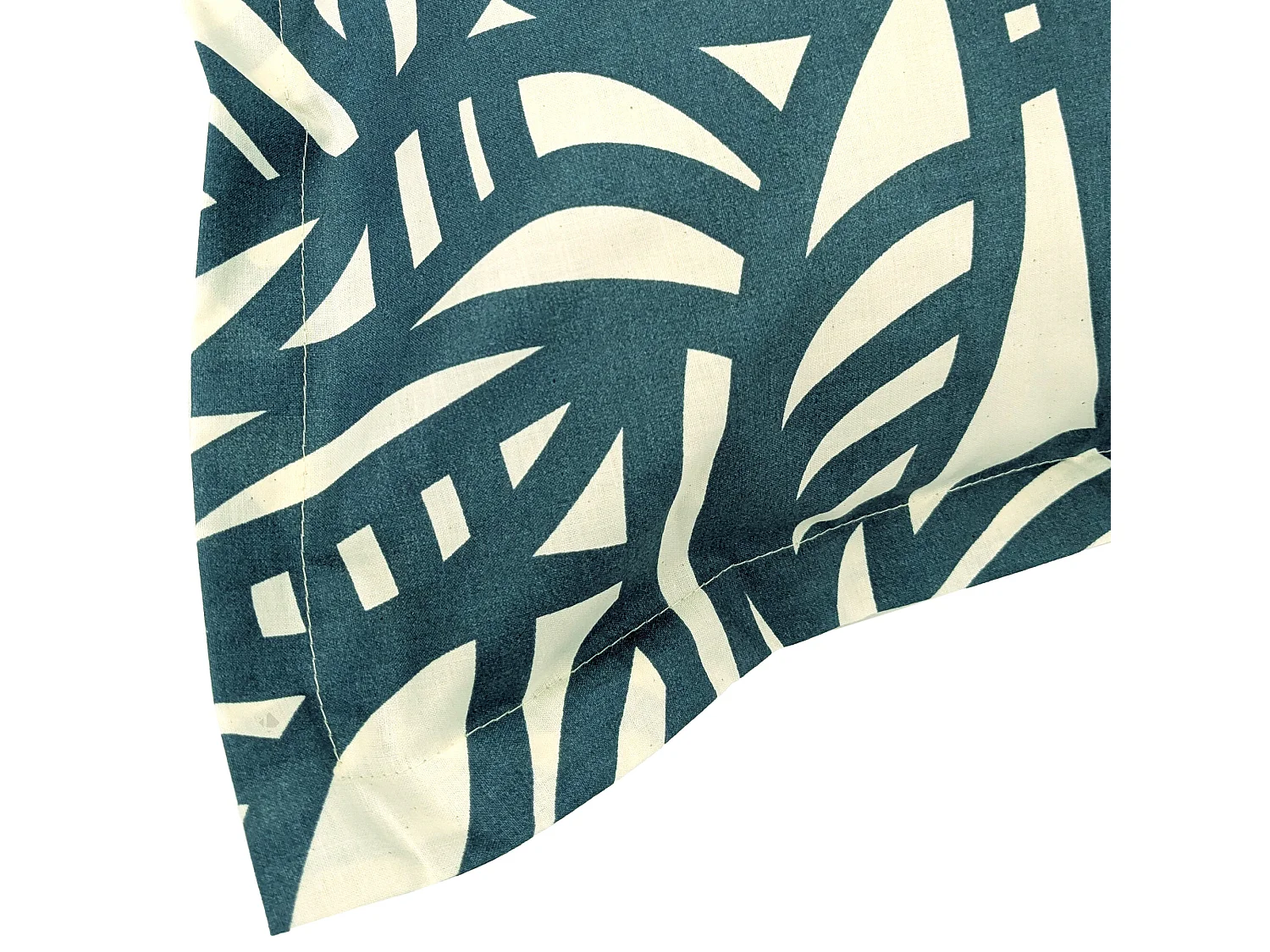 Taie d'oreiller 65x65 cm coton lavé SERENA géométrique Bleu beige