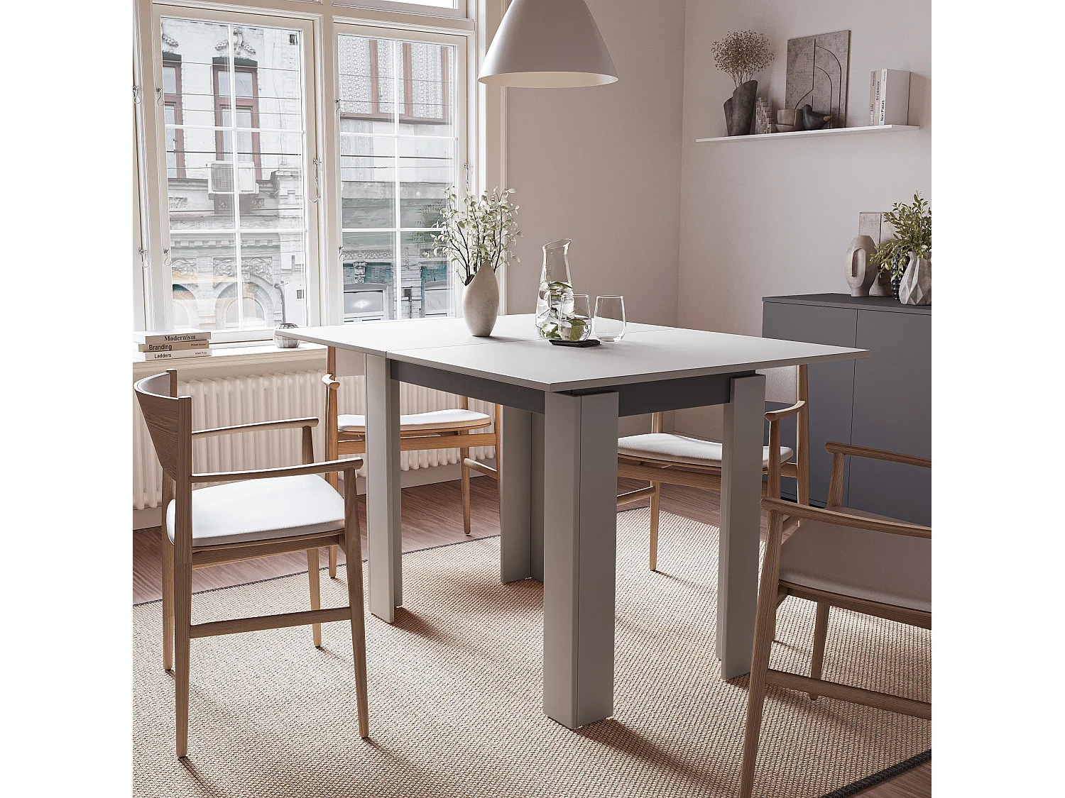 Dining table Shefa Line Family 90-120 Grey - Anthracite