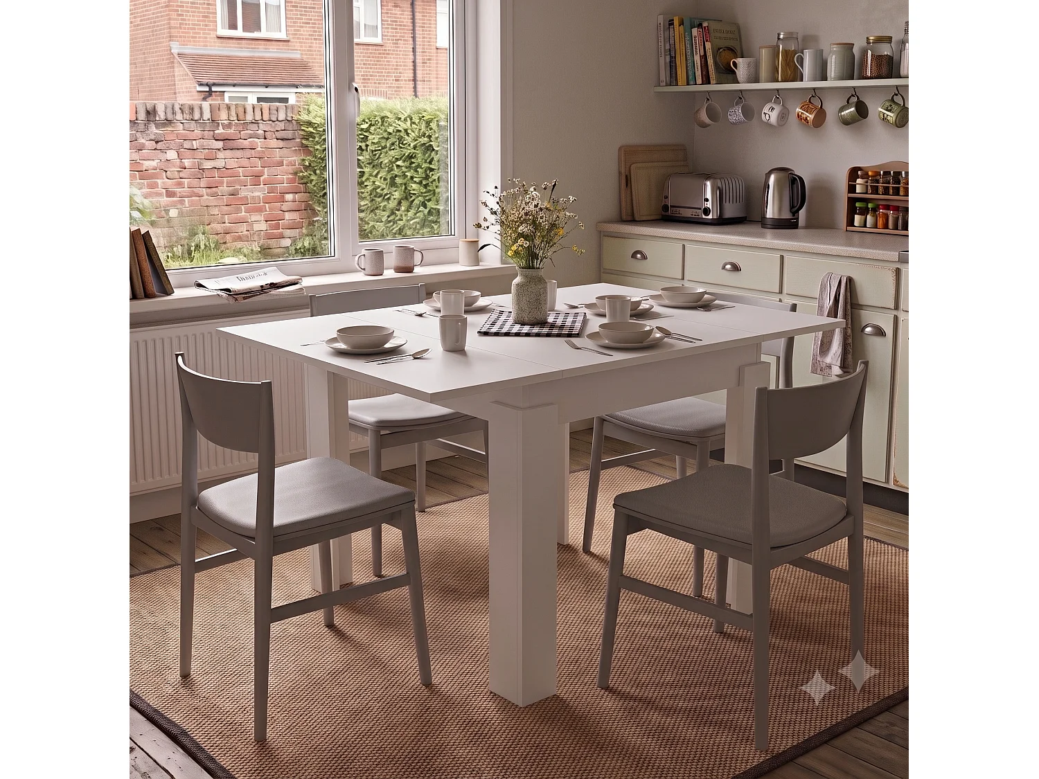 Dining table Shefa Line Family 90-150 White