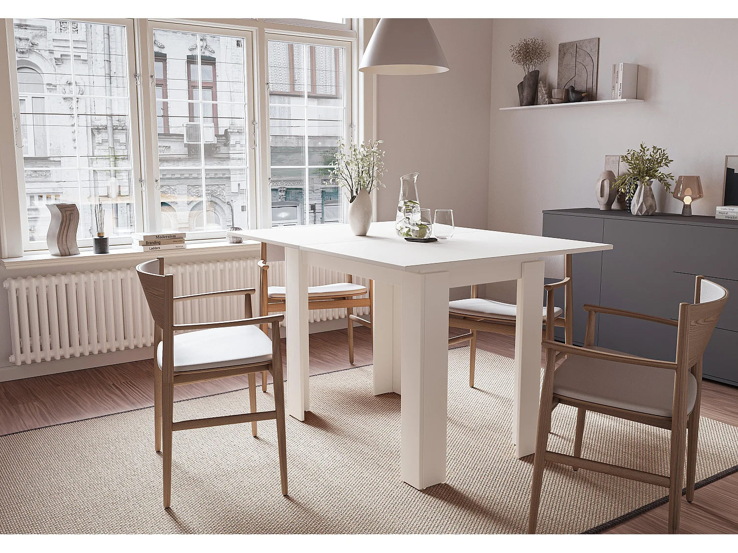 Dining table Shefa Line Family 90-120 White