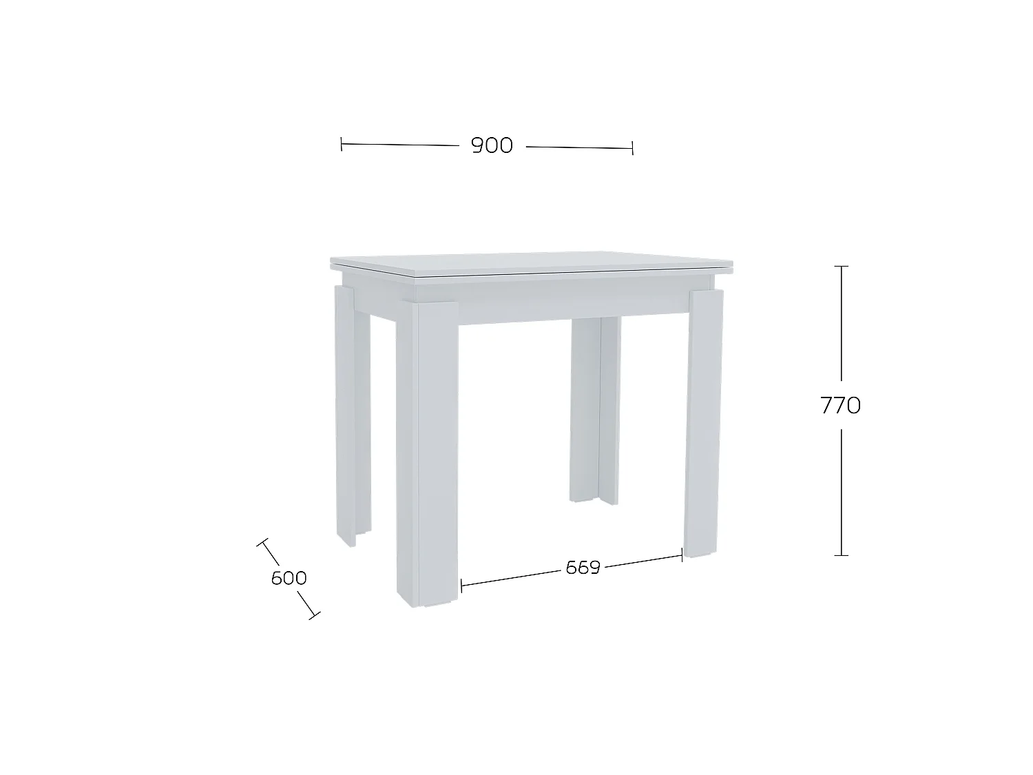 Dining table Shefa Line Family 90-120 White