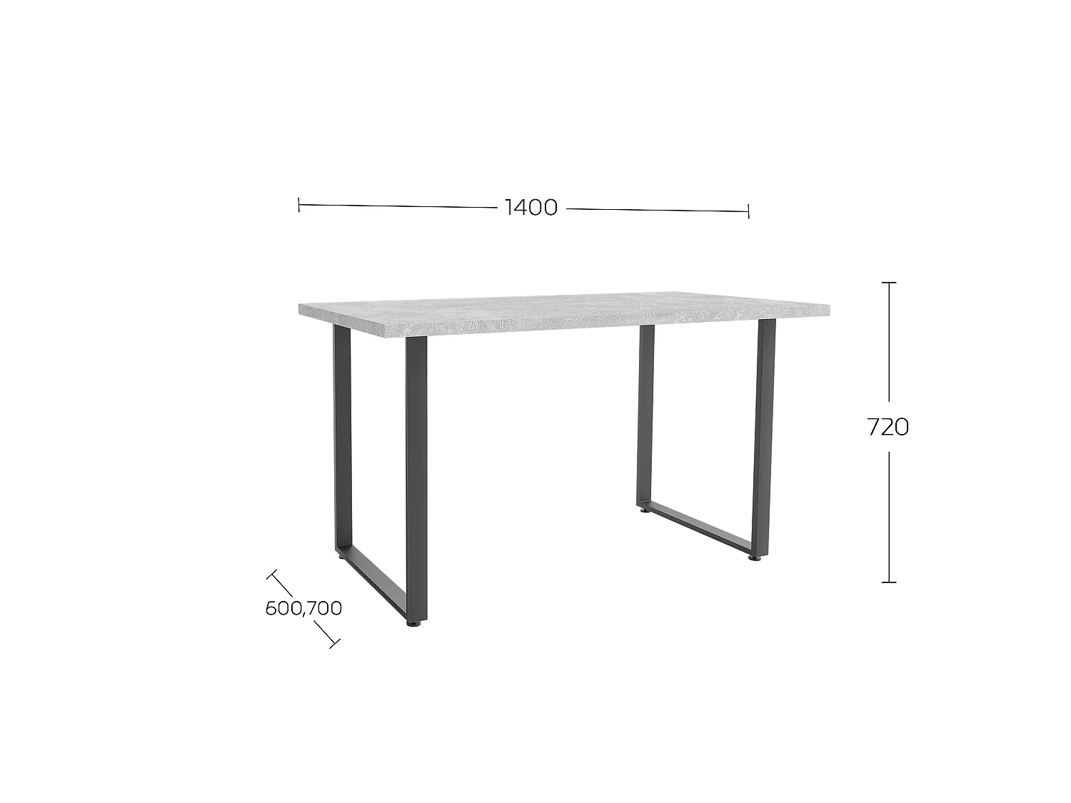 Dining table Shefa Line Seattle 140 Concrete Grey