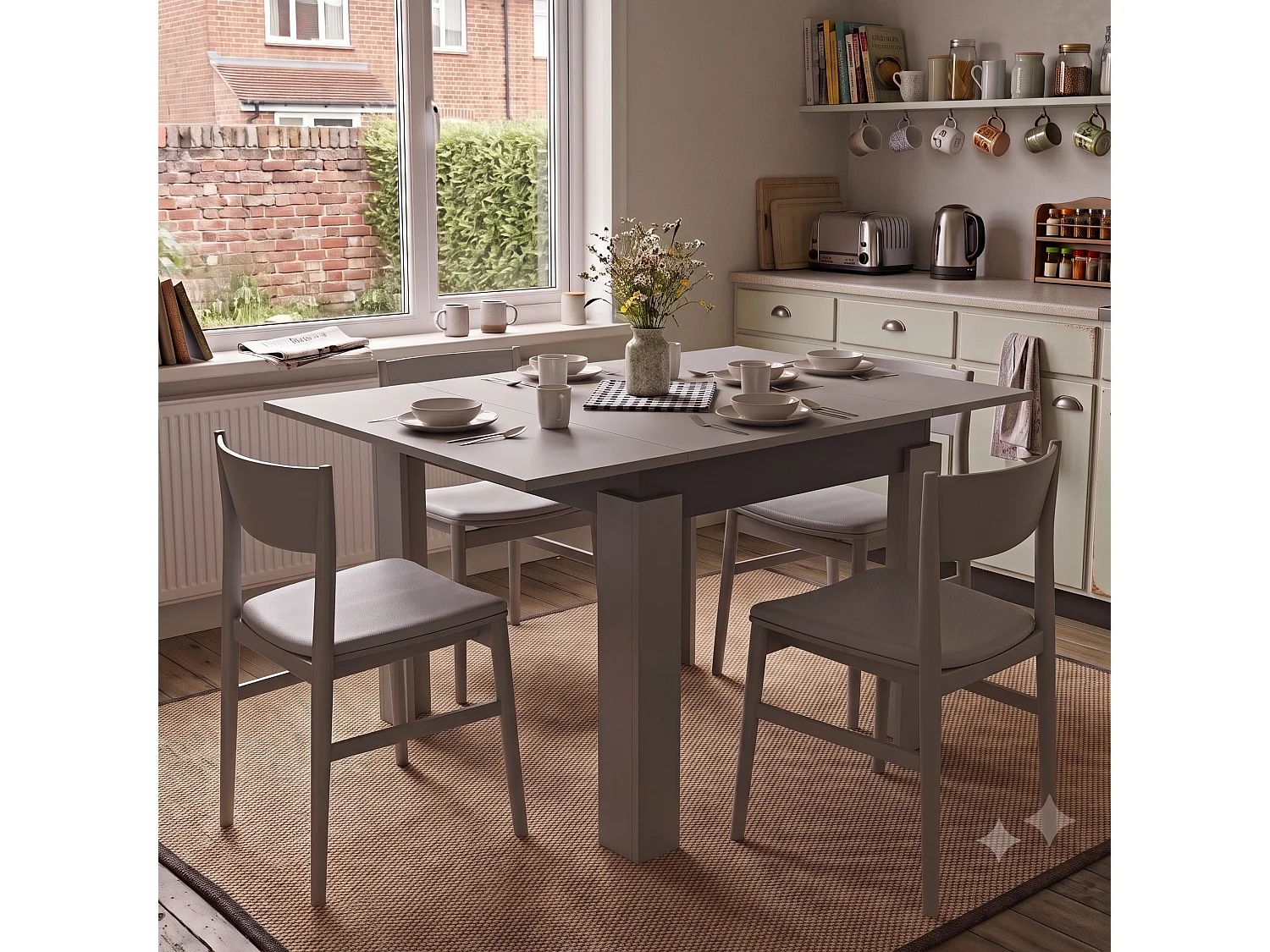 Dining table Shefa Line Family 90-150 Grey - Anthracite