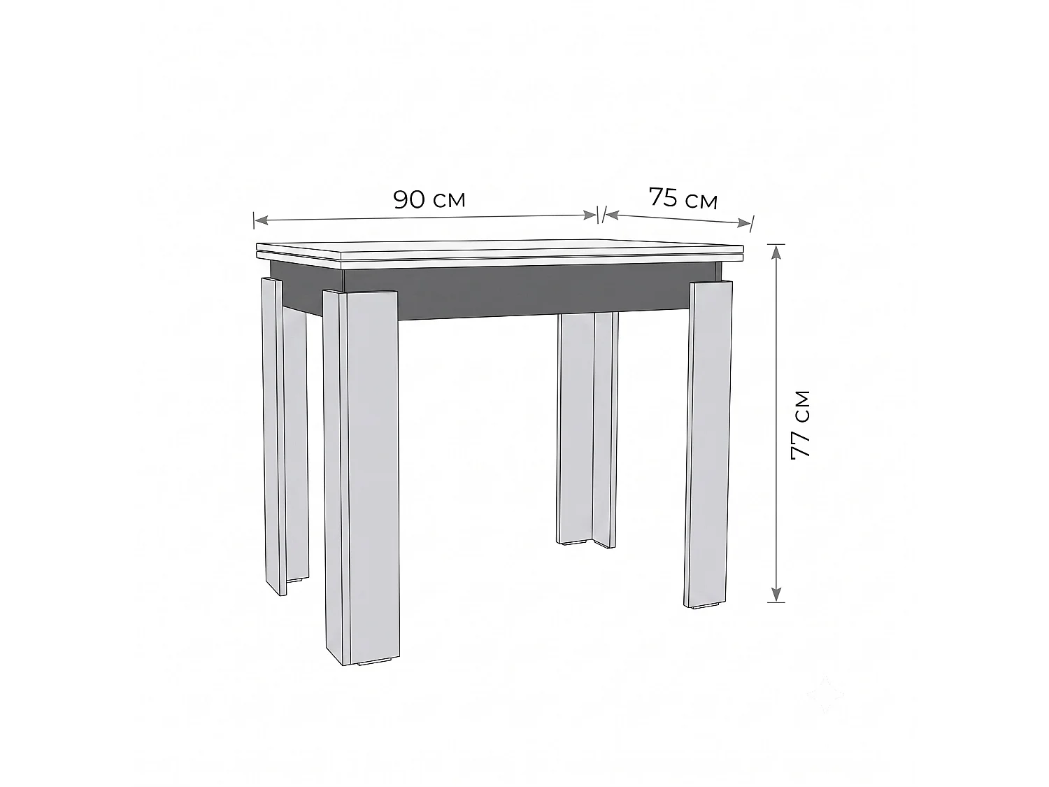 Dining table Shefa Line Family 90-150 Grey - Anthracite